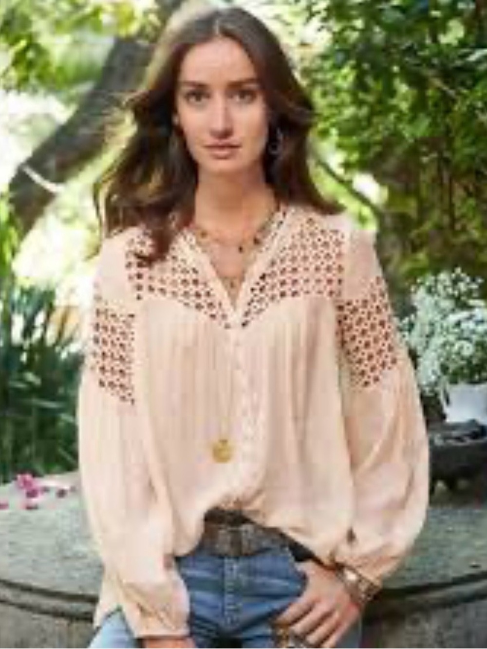 Sundance dappled moonlight crochet top (L)